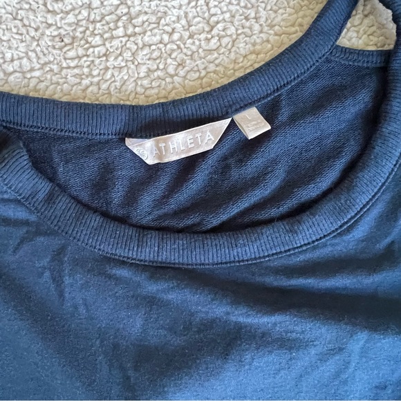 Athleta cut out neck pullover long sleeve top modal NWT L dark blue - Picture 9 of 9